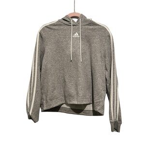 Adidas Gray Hoodie with White Stripes